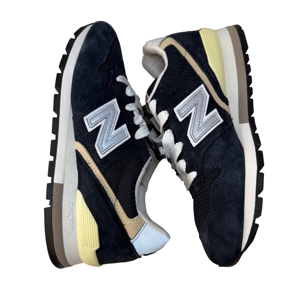 New Balance 996 Made USA Navy Blue Suede Mesh Sneakers Youth 6 Womens 7.5 New